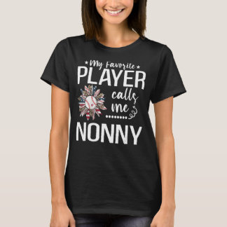 T-shirt Mon Joueur De Baseball Préféré M'Appelle Nonny Bas