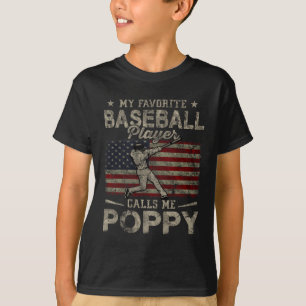 T-shirt Mon joueur de baseball préféré m'appelle Papa Père