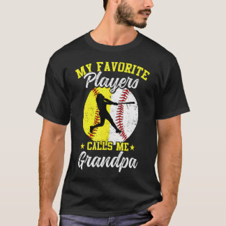 T-shirt Mon Joueur de Baseball Softball Préféré M'appelle 
