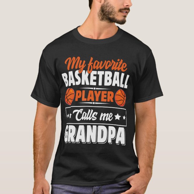 T-shirt Mon Joueur De Basket Favori M'Appelle Grandpa Cut (Devant)