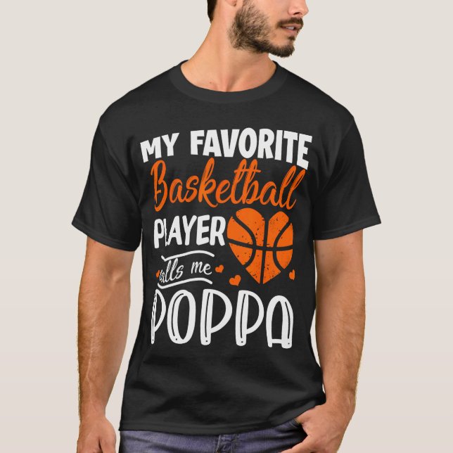 T-shirt Mon Joueur De Basket Favori M'Appelle Poppa (Devant)