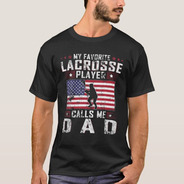 T-shirt Mon Joueur De Crosse Préféré M'Appelle Papa Père D (Devant)