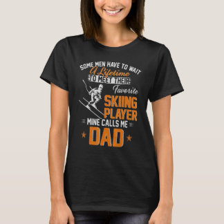T-shirt Mon Joueur De Ski Préféré M'Appelle Papa Pour Père