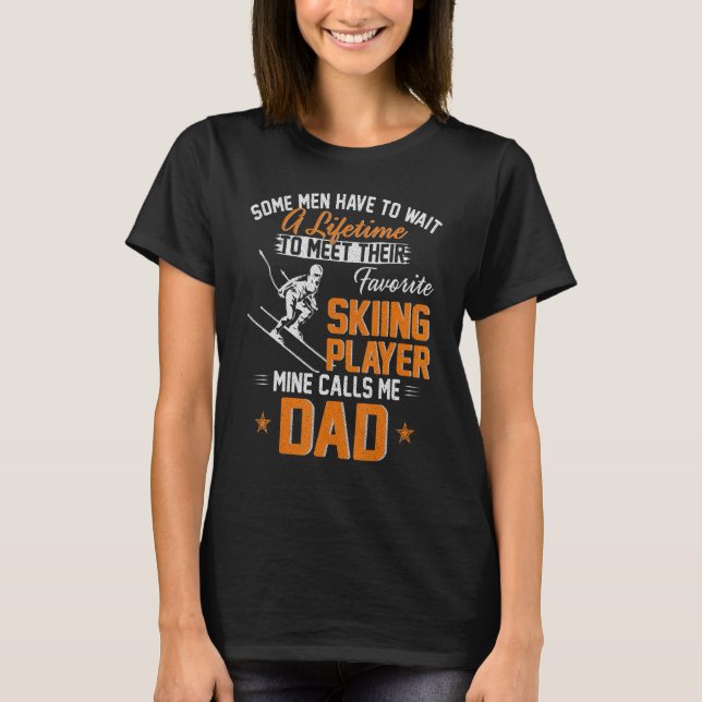 T-shirt Mon Joueur De Ski Préféré M'Appelle Papa Pour Père (Devant)