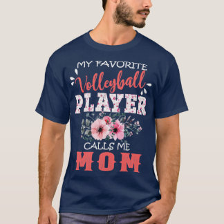 T-shirt Mon Joueur De Volley-Ball Favori M'Appelle Maman F
