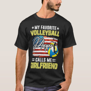 T-shirt Mon Joueur De Volley-Ball Favori M'Appelle Petite 