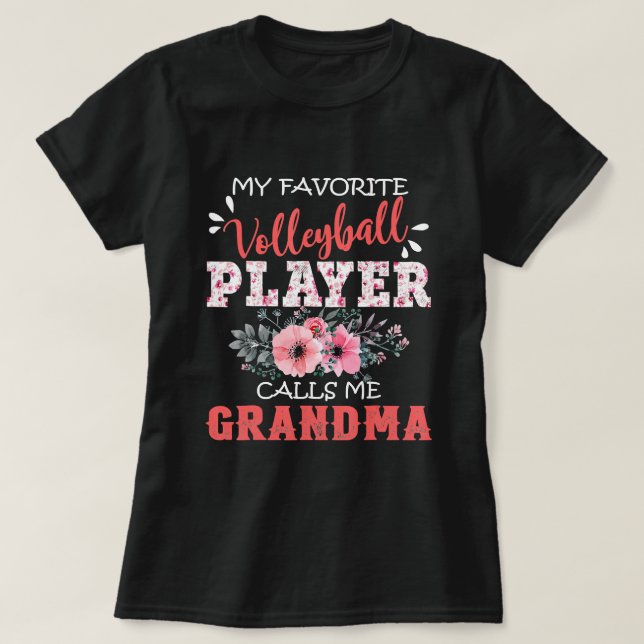 T-shirt Mon Joueur De Volley-ball Préféré M'Appelle Grand- (Design devant)