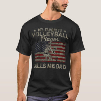 T-shirt Mon joueur de volley-ball préféré m'appelle papa U