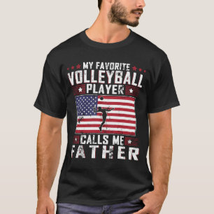 T-shirt Mon Joueur De Volley-ball Préféré M'Appelle Père F