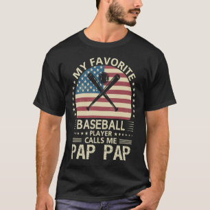 T-shirt Mon joueur favori de baseball m'appelle PAP PAP US