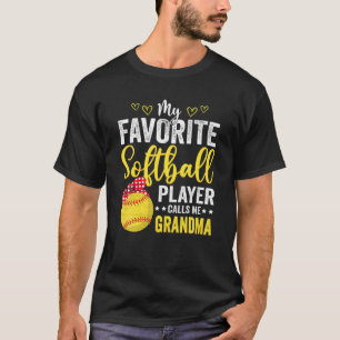 T-shirt Mon Joueur favori de softball m'appelle grand-mère