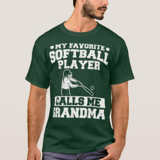 T-shirt Mon Joueur favori de softball m'appelle Grand-mère