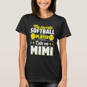 T-shirt Mon joueur favori de softball m'appelle Mimi Mère