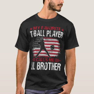 T-shirt Mon Joueur Favori De T-Ball M'Appelle LIL BROTHER