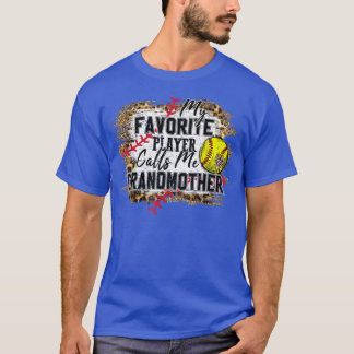 T-shirt Mon Joueur favori m'appelle grand-mère softball 