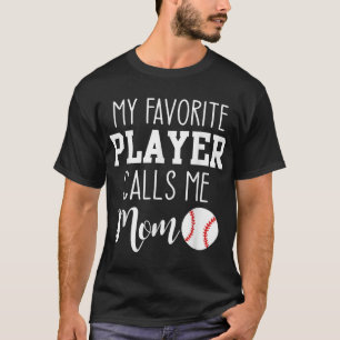 T-shirt Mon Joueur Favori M'Appelle Maman Baseball