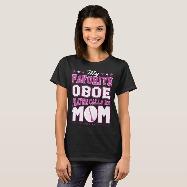 T-shirt Mon joueur préféré de hautbois m'appelle maman (Devant entier)