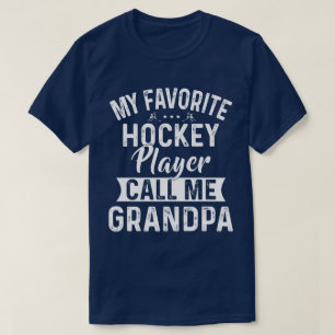 T-shirt Mon joueur préféré de hockey m'appelle grand-père