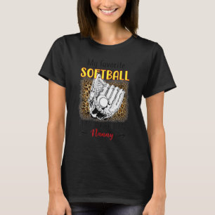 T-shirt Mon Joueur préféré de softball m'appelle Nanny Mot