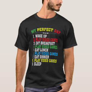 T-shirt Mon Jour Parfait Jeux Vidéo Jeu Cool Drôle Quotidi