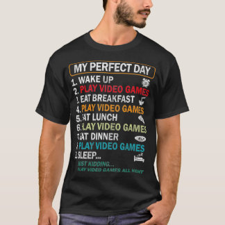 T-shirt Mon Jour Parfait Jeux Vidéo Joueur Drôle Garçons C