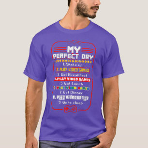 T-shirt Mon Jour Parfait Jouer Jeux Vidéo Jeux Drôle