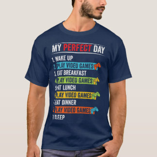T-shirt Mon Jour Parfait Jouer Jeux Vidéo Jeux Drôle Garço