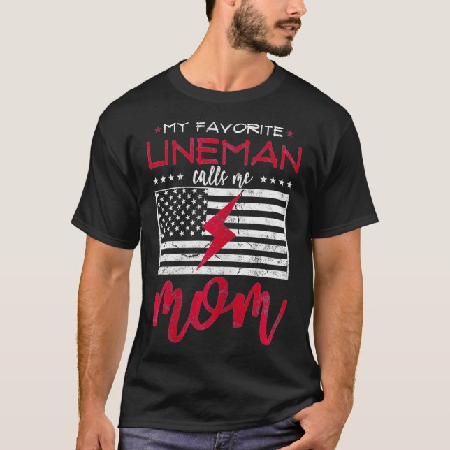 T-shirt Mon Lineman préféré m'appelle cadeau maman pour ma (Devant)
