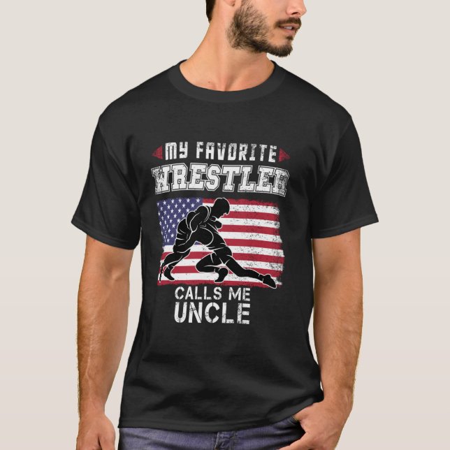 T-shirt Mon lutteur favori m'appelle oncle Cool USA Ameri (Devant)