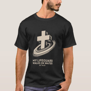 T-shirt Mon maître-nageur marche sur l'eau Inspirante Foi
