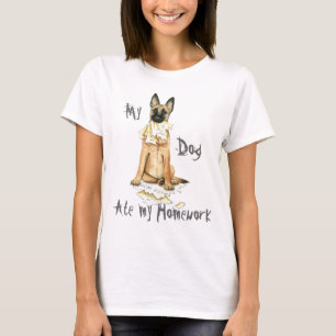 T-shirt Mon Malinois mange mes devoirs