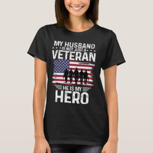 T-shirt Mon Mari Est Vétérinaire Il Est Mon Héros Soldat C