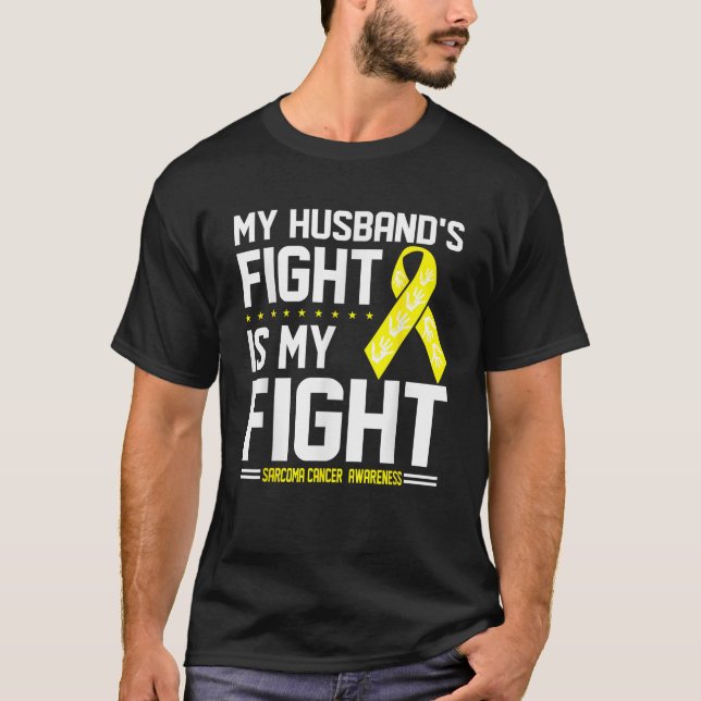 T-shirt Mon mari Sarcome Cancer Sensibilisation (Devant)