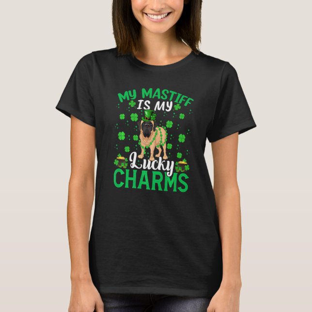 T-shirt Mon Mastiff Est Mon Chance Charms Mastiff St Pat (Devant)