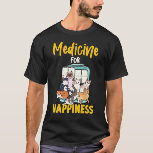 T-shirt Mon médicament pour le bonheur appelé Chats tous l