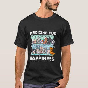 T-shirt Mon médicament pour le bonheur appelé Chats tous l