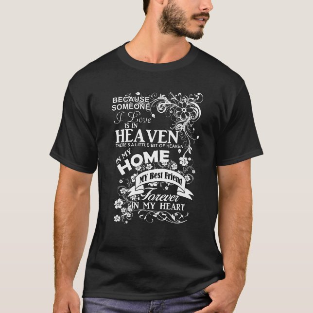 T-shirt Mon Meilleur Ami, En Mémoire Amoureuse, Souvenir (Devant)