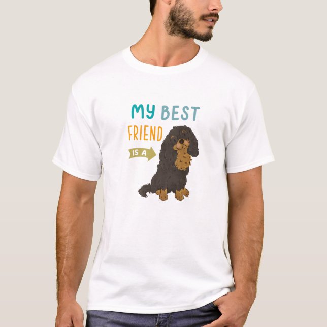T-shirt Mon Meilleur Ami Est Un Tan Noir Cavalier Roi Char (Devant)