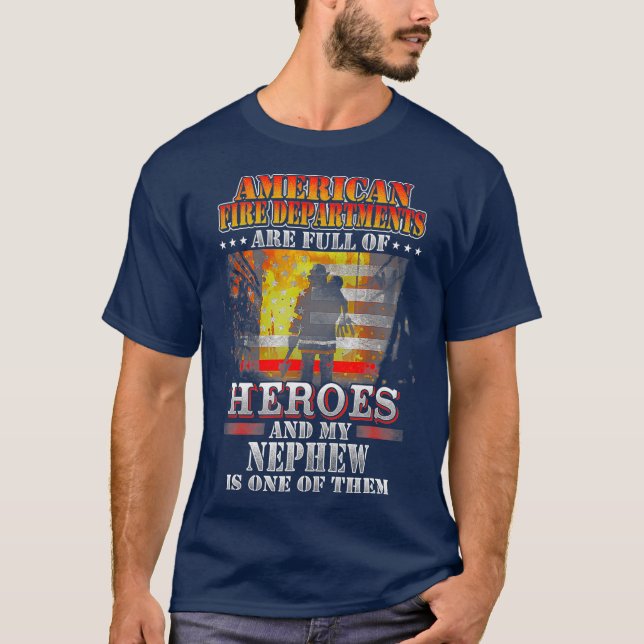T-shirt Mon Nephew Est L'Un Des Héros Pompiers Fiers (Devant)