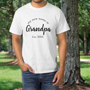 T-shirt Mon nouveau nom est Grand-père Nouveau Grand-père