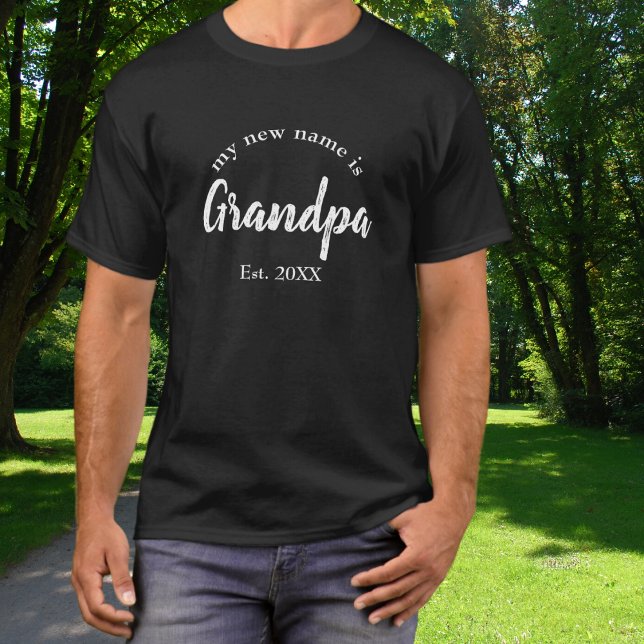 T-shirt Mon nouveau nom Grand-père sur le noir (Créateur téléchargé)