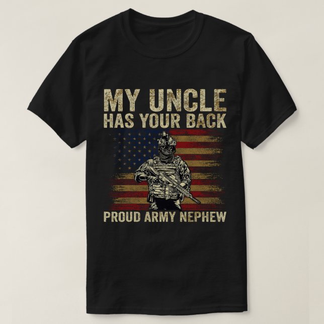 T-shirt Mon oncle A Ton Arrière Fier Armée Nephew Vétérina (Design devant)