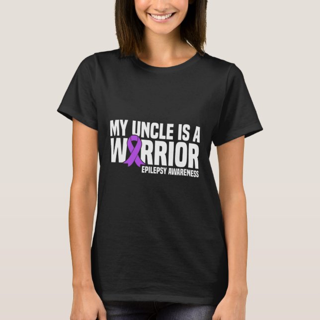 T-shirt Mon oncle est un guerrier Purple Ribbon Epilepsie  (Devant)
