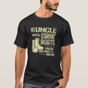 T-shirt Mon oncle Porte des bottes de combat Chien Tags Fi