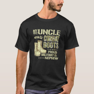 T-shirt Mon oncle Porte des bottes de combat Chien Tags Fi