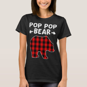 T-shirt Mon ours de tribu - Pop Pop Bear Red Black Plaid B