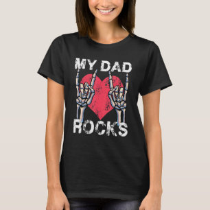 T-shirt Mon papa Rocks Lets Rock&Roll Vintage Retro Papa