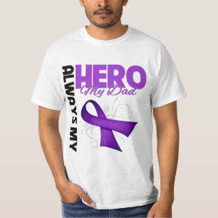 T-shirt Mon papa toujours mon héros - ruban pourpre