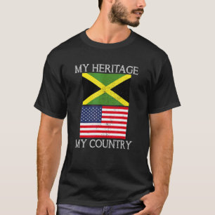 T-shirt Mon patrimoine Mon pays Jamaïcain Américain Tee