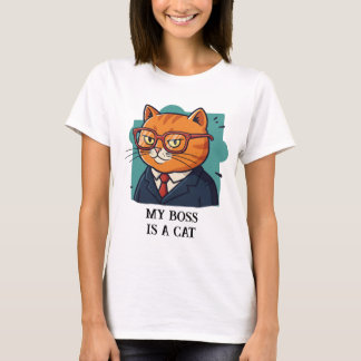 T-shirt Mon patron est un chat drôle de chat